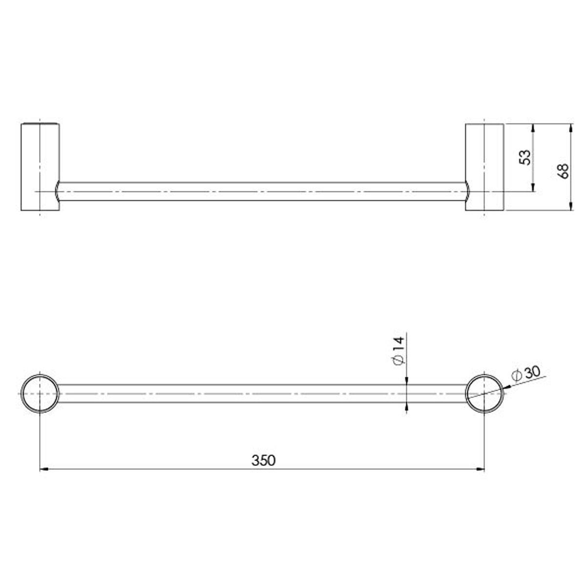 VIVID SLIMLINE HAND TOWEL RAIL BN