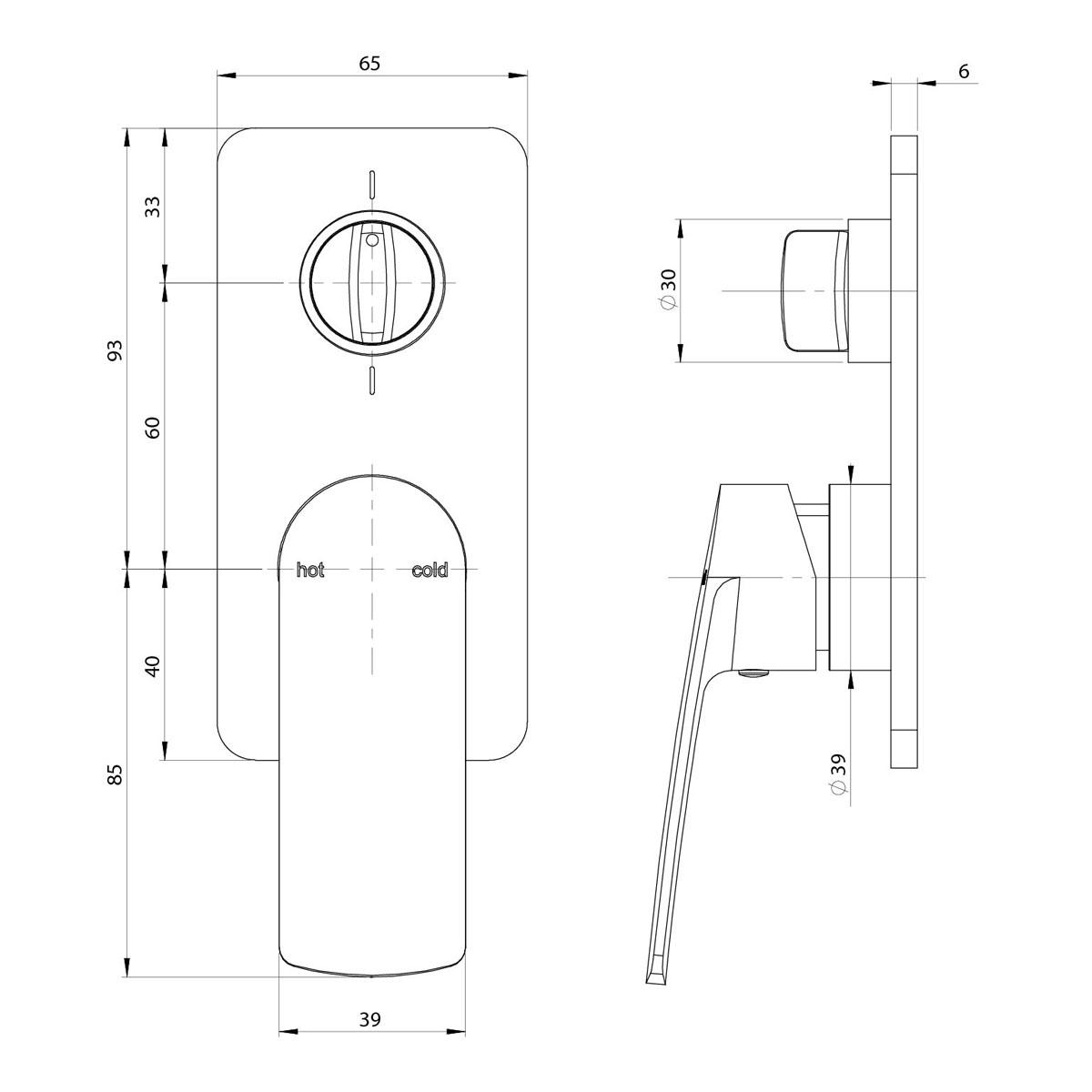 MEKKO S-MIX SHW BATH DIV MIXER FO KT BN