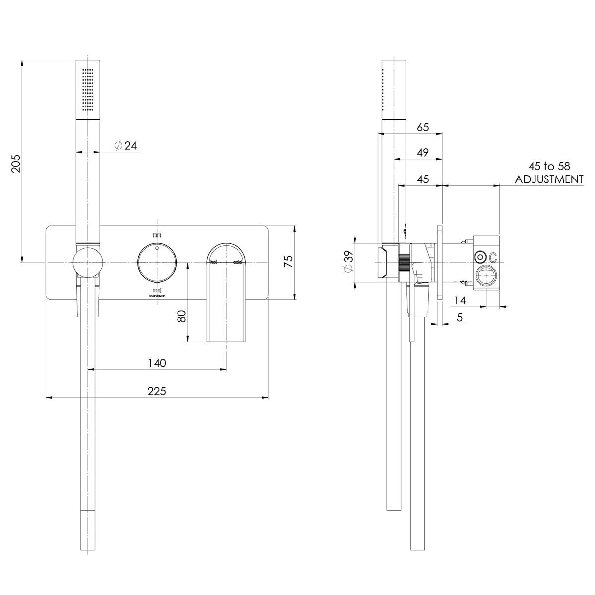 TEEL WALL SHOWER SYSTEM BN