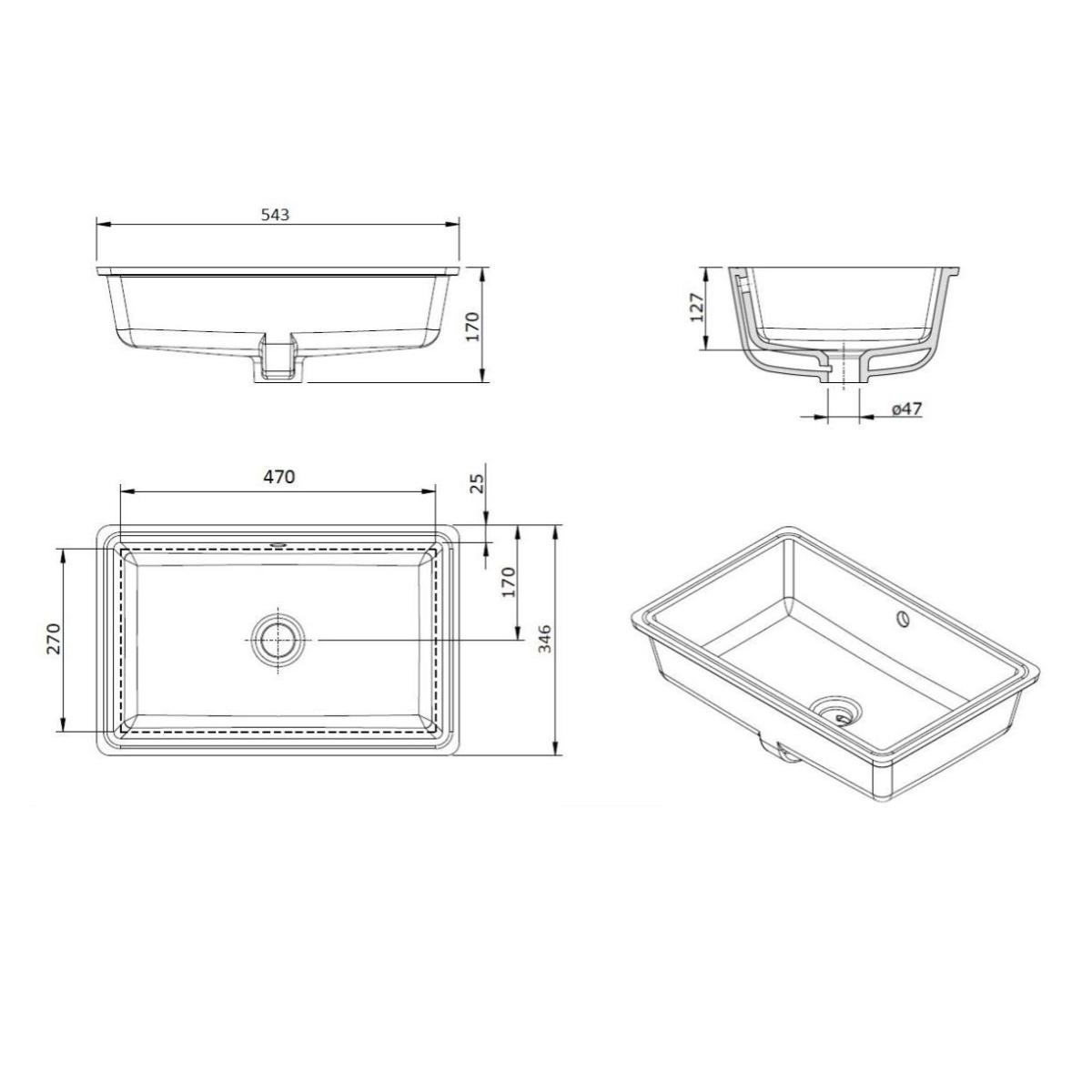 STANDARD AGRES 53X34 UC BASIN