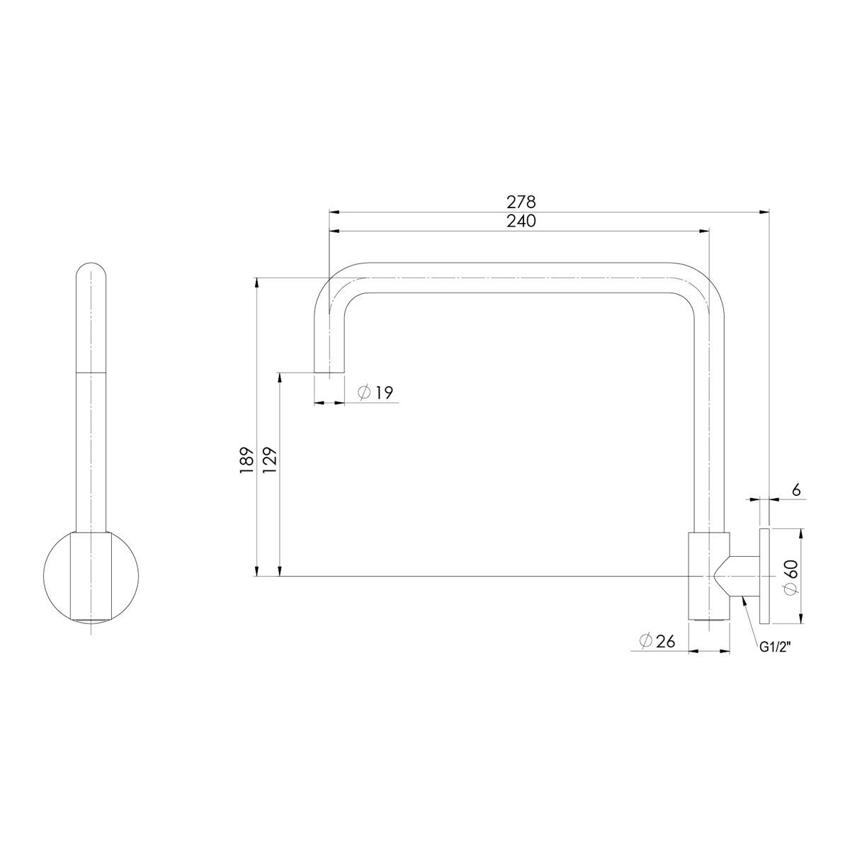 VIVID SLIMLINE PLUS WALL SINK OUTLET BN