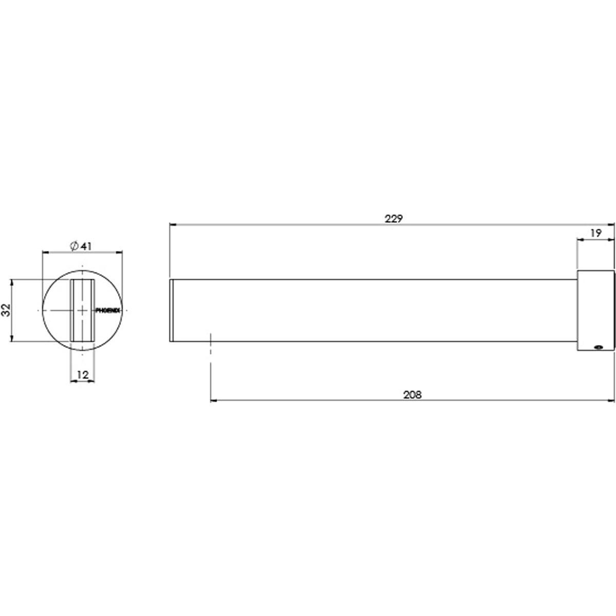 LEXI MKII BATH OUTLET 200MM MB