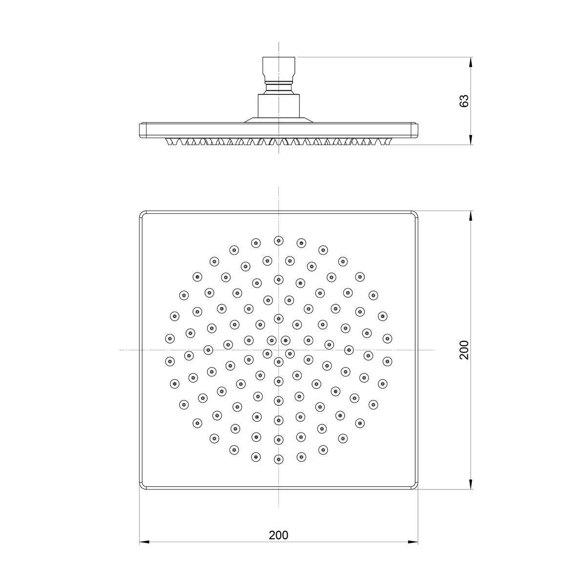 ENVIRO316 SHOWER ROSE 200MM SS