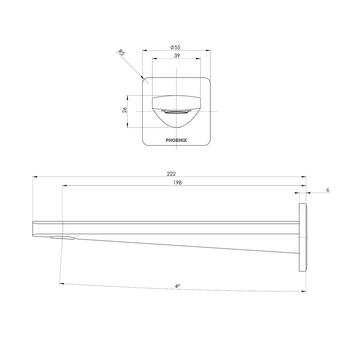 ENVIRO316 WALL BASIN / BATH OUTLET 200MM