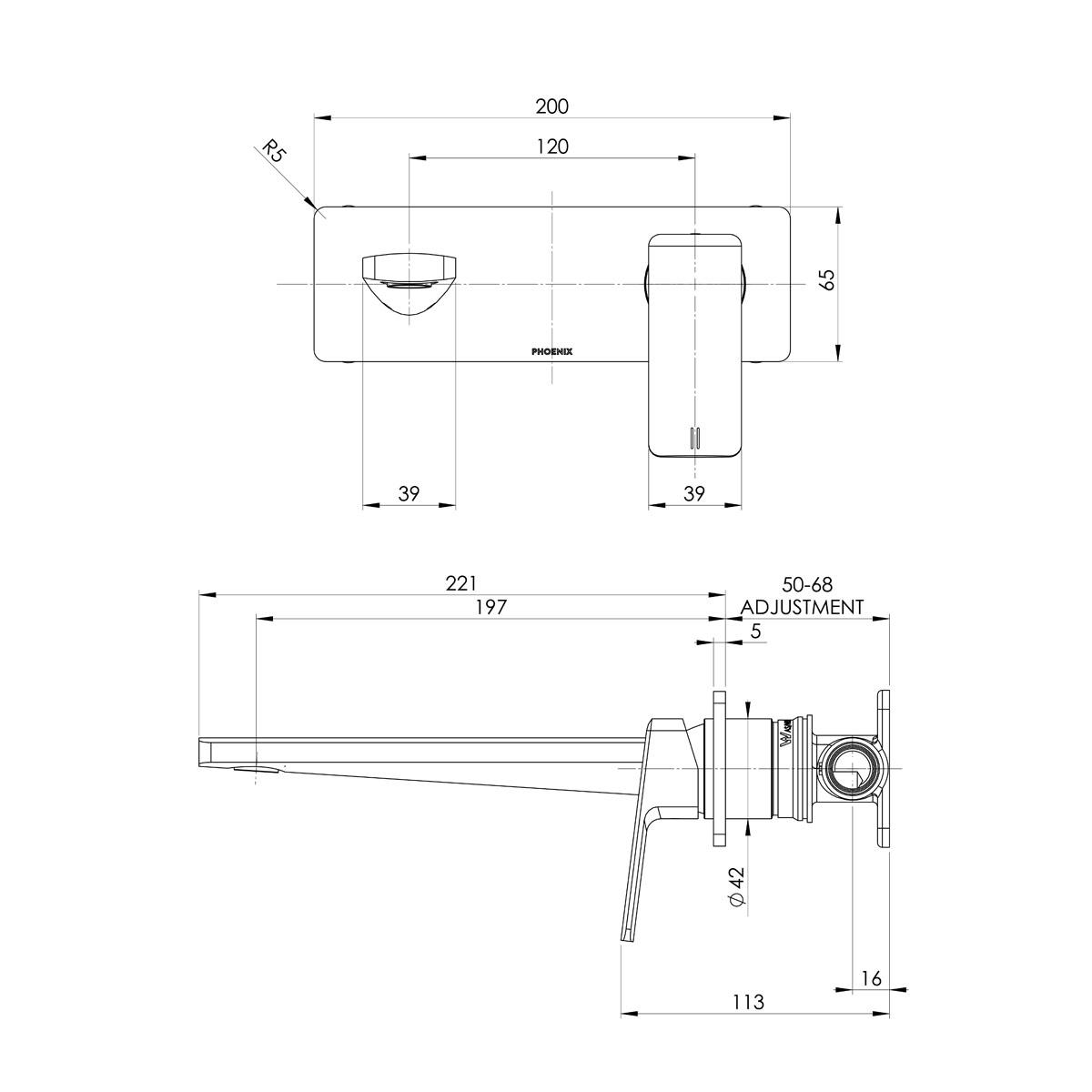 ENVIRO316 WALL BASIN / BATH MIXER SET 20