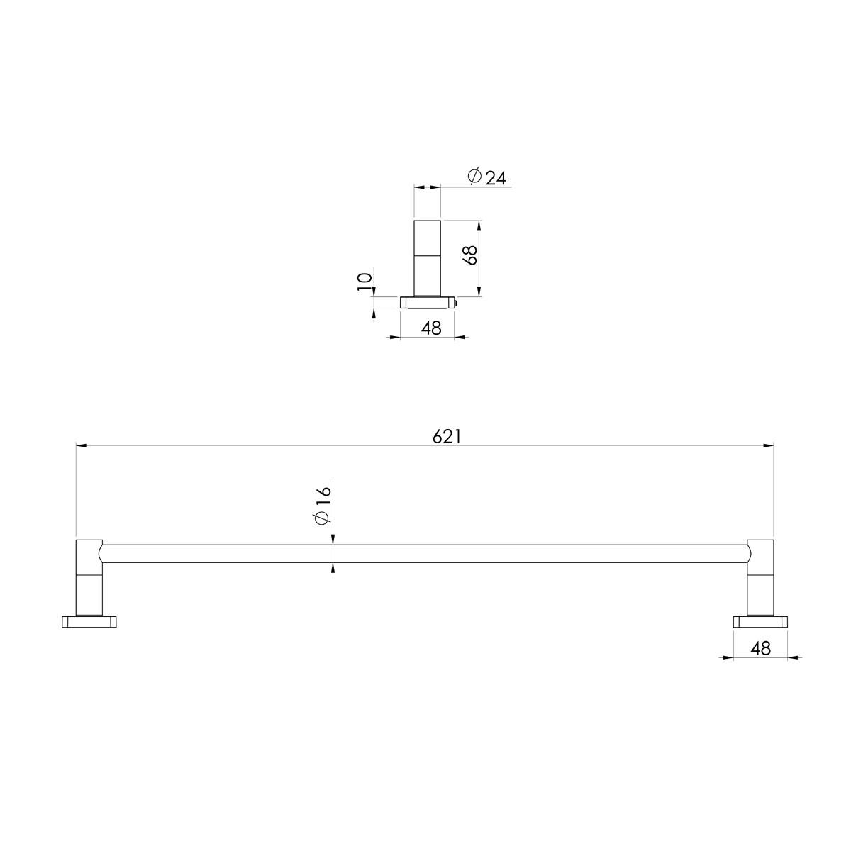 ENVIRO316 SINGLE TOWEL RAIL 600MM SS