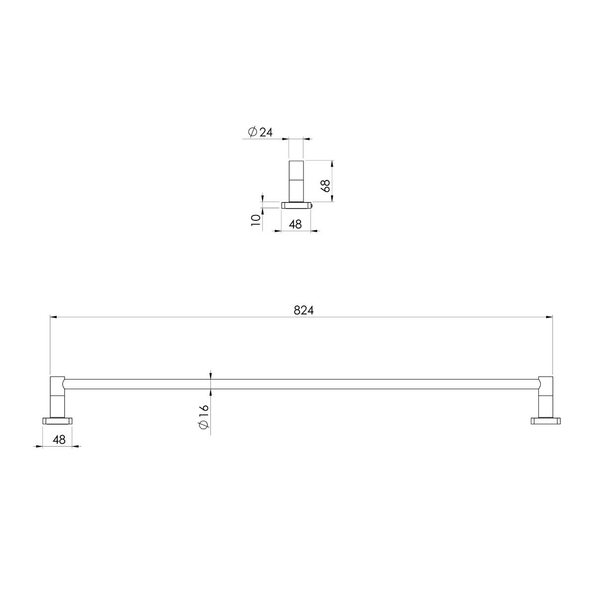 ENVIRO316 SINGLE TOWEL RAIL 800MM SS