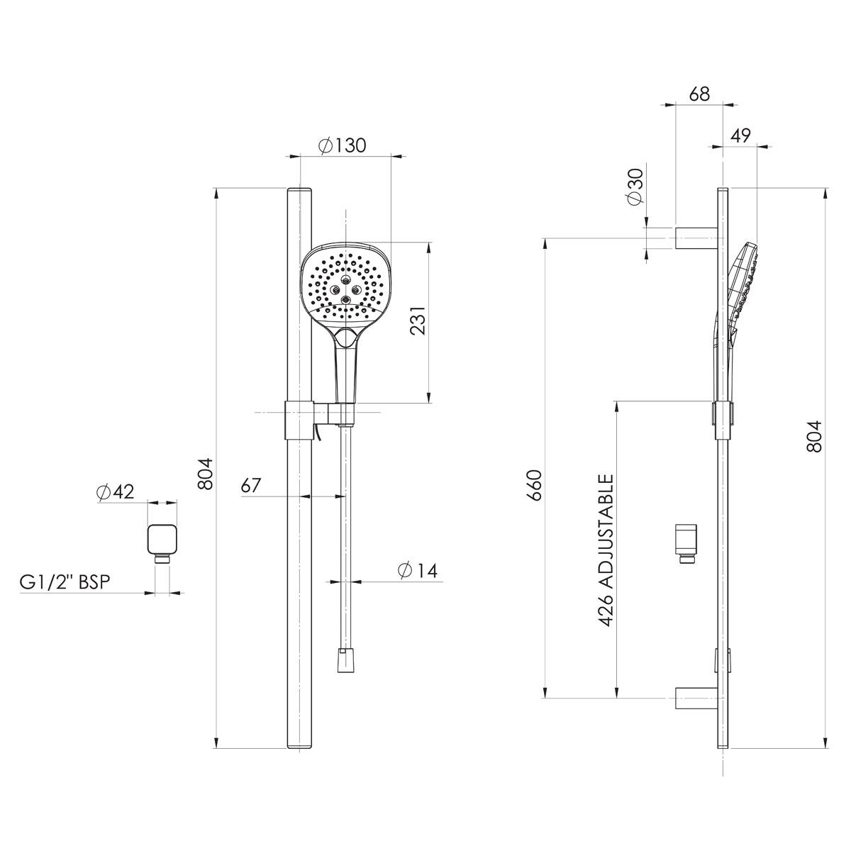 NUAGE RAIL SHOWER BC