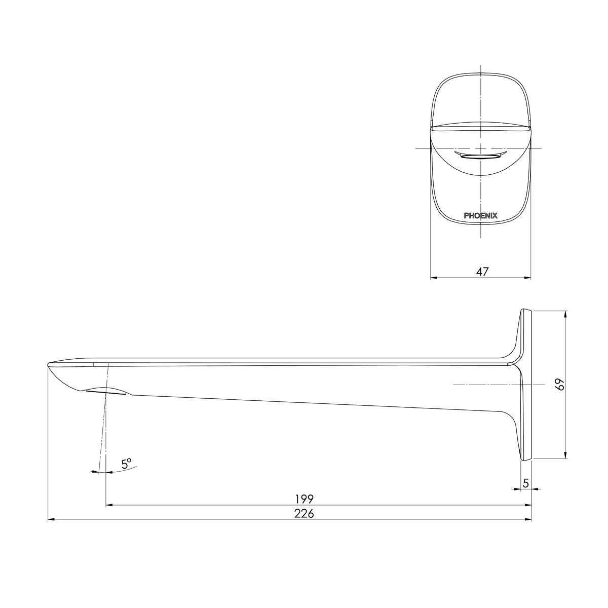 NUAGE WALL BASIN / BATH OUTLET 200MM BN