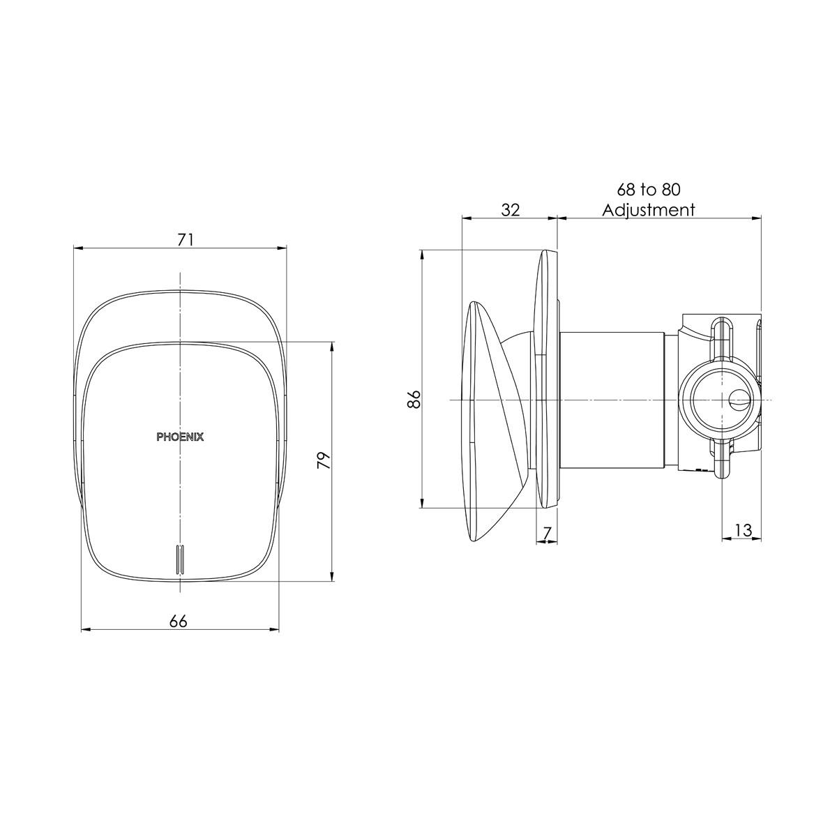 NUAGE SHOWER /WALL MIXER BN