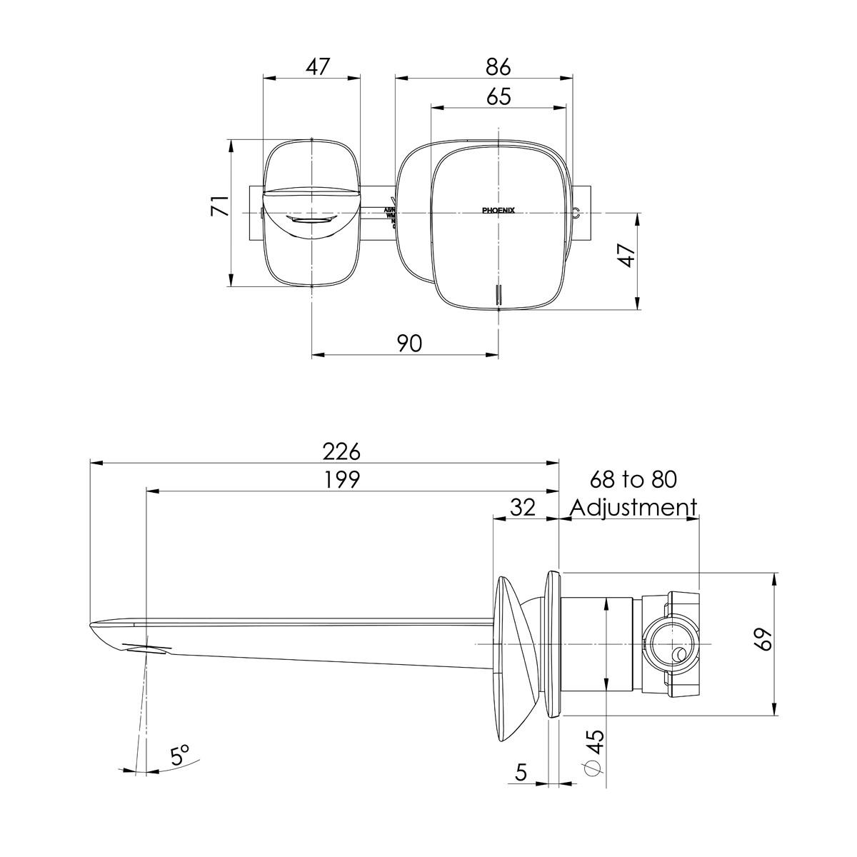 NUAGE WALL BASIN / BATH MIXER SET 200 CP