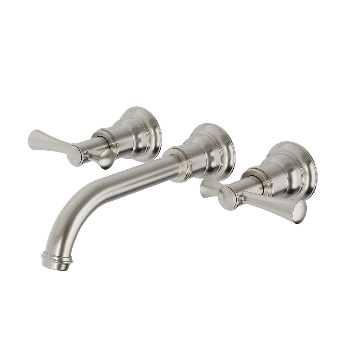 CROMFORD WALL BASIN / BATH TAP SET BN