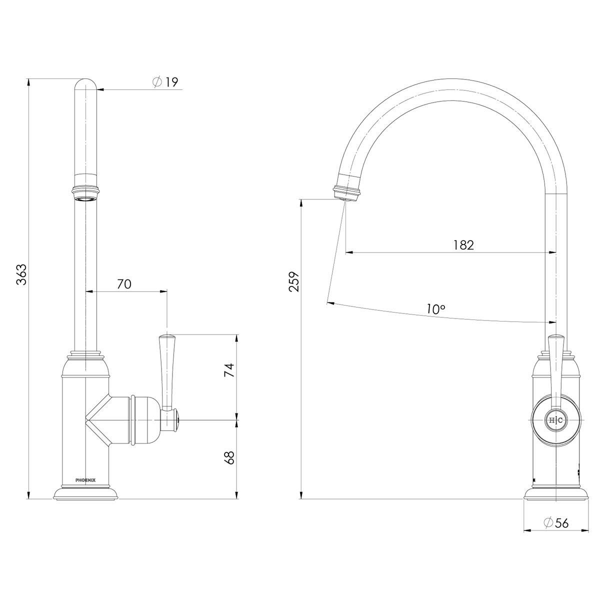 CROMFORD SIDE LEVER SINK MIXER CP LF