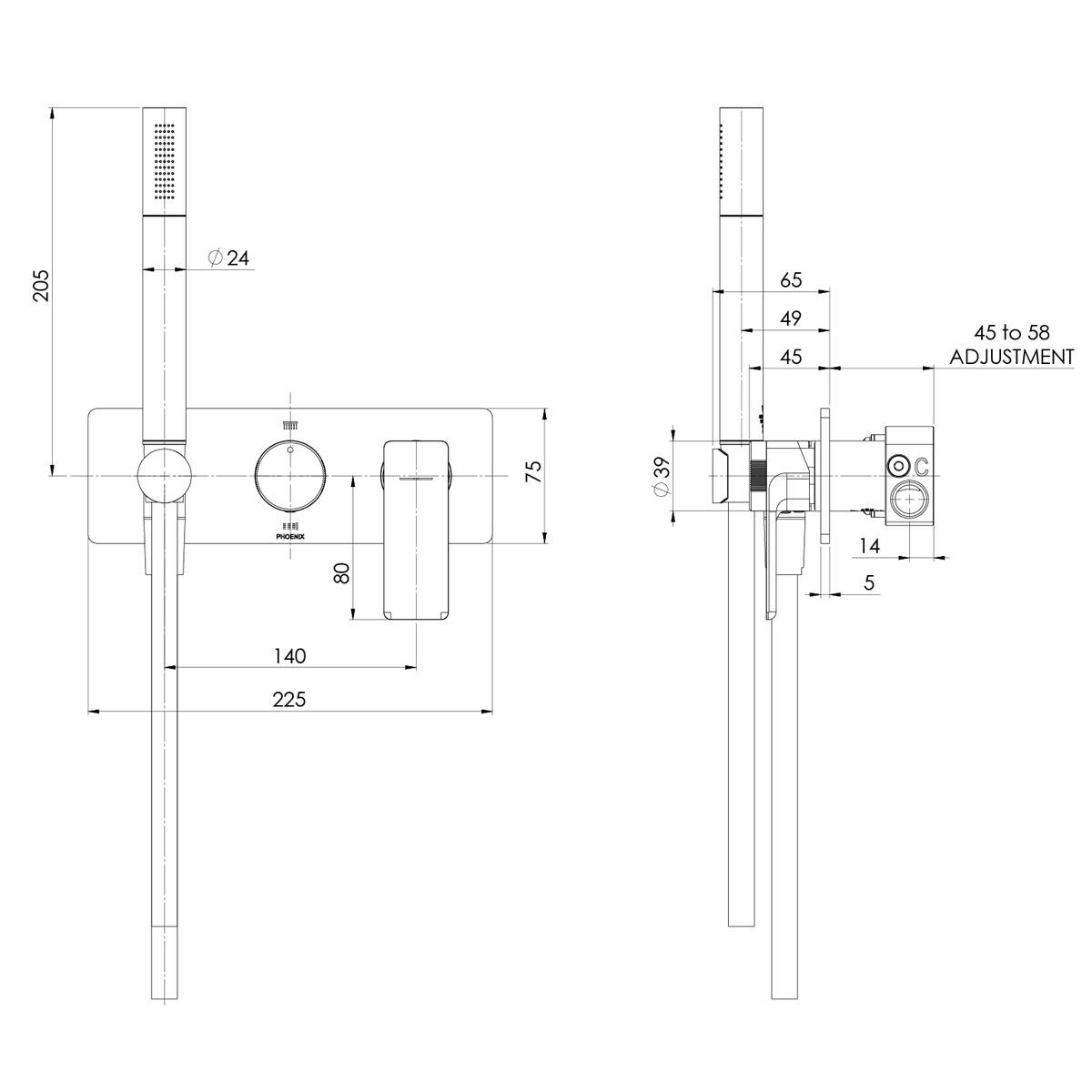 GLOSS MKII WALL SHOWER SYSTEM BN