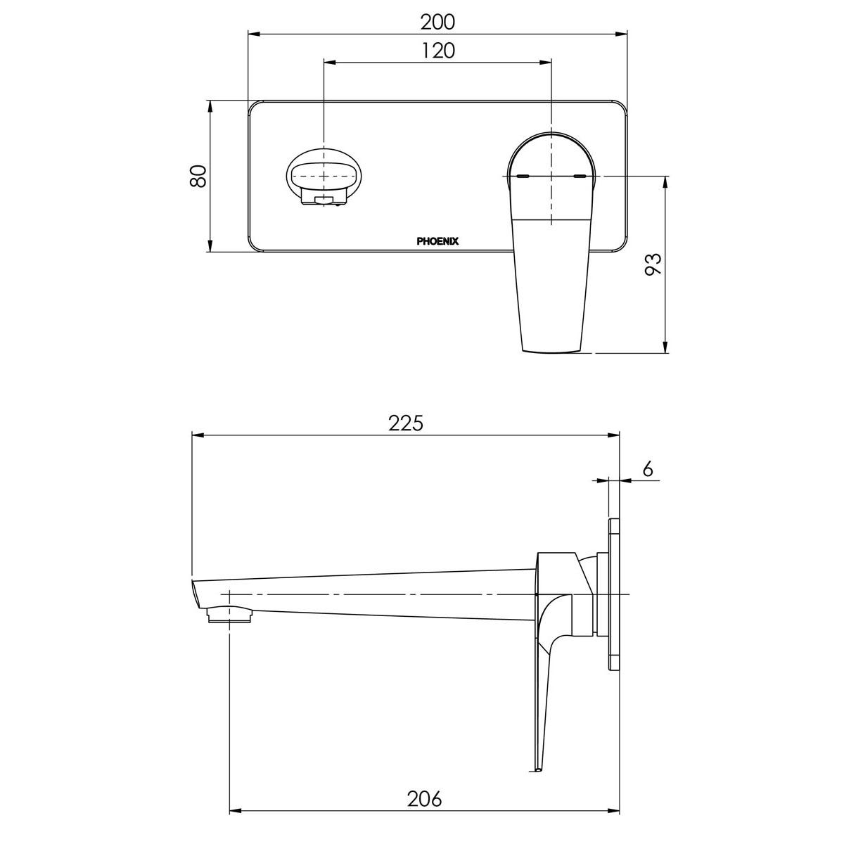 ARLO W BASIN BATH MIXER SET 200MM CP LF