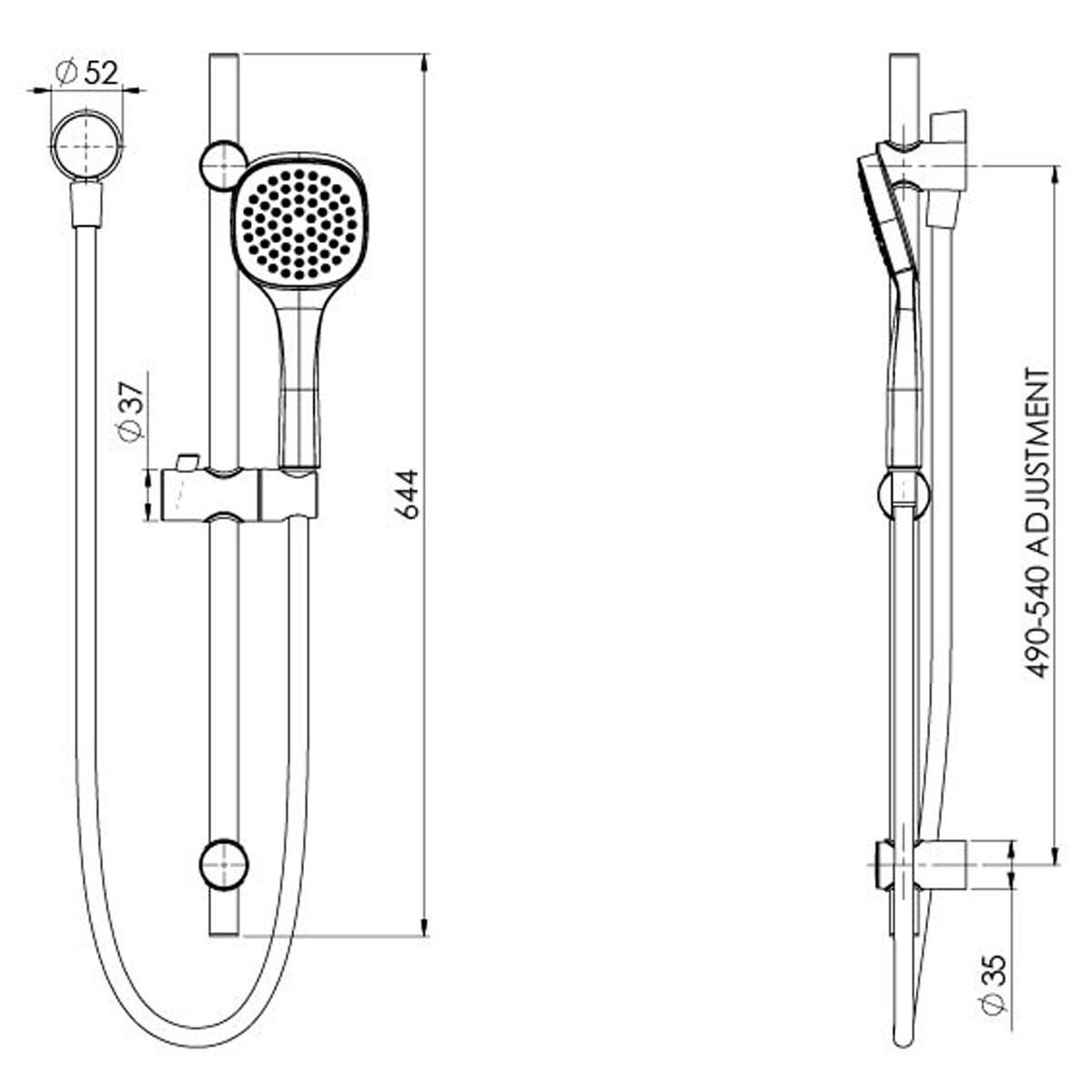 TEVA RAIL SHOWER CP