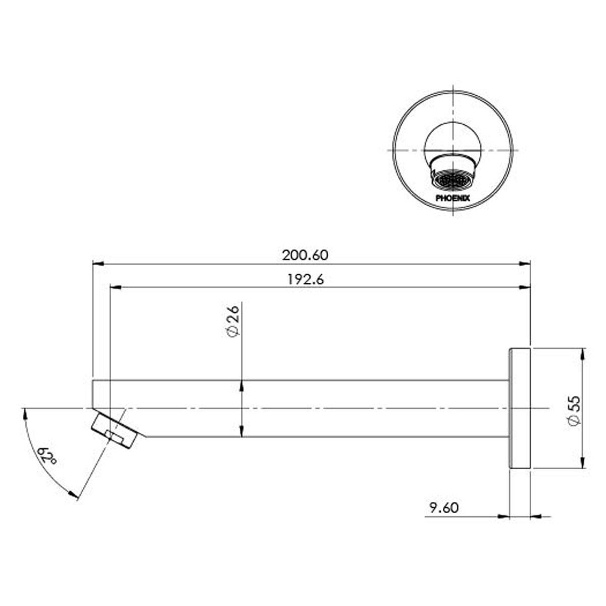 PINA WALL BATH / BASIN OUTLET 180MM MB