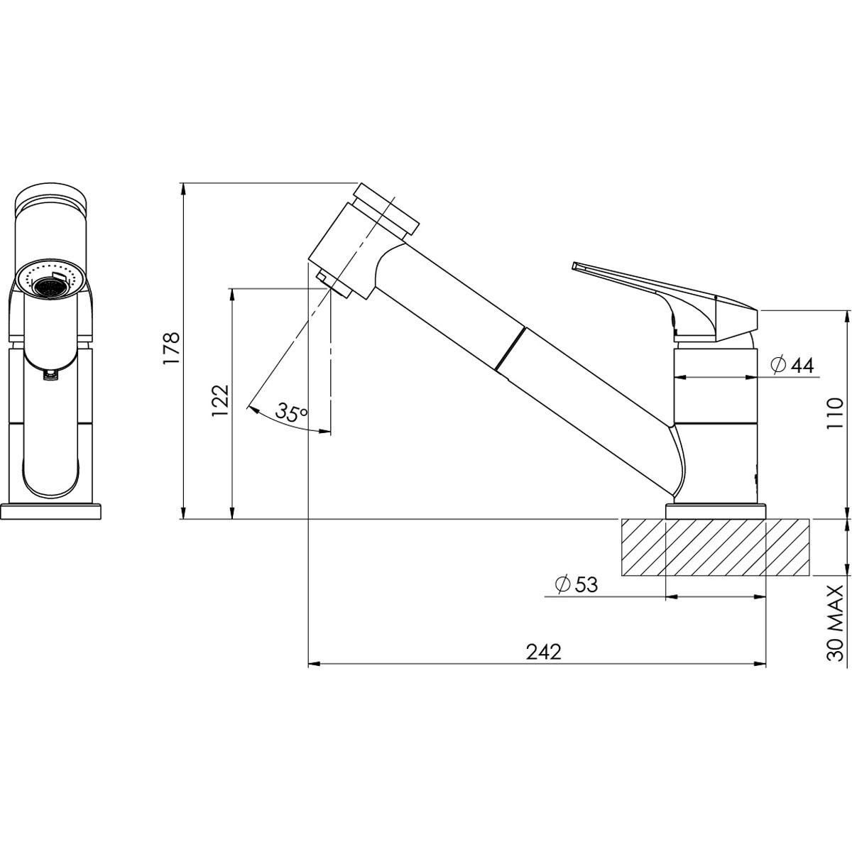 IVY MKII PULL OUT SINK MIXER CP LF