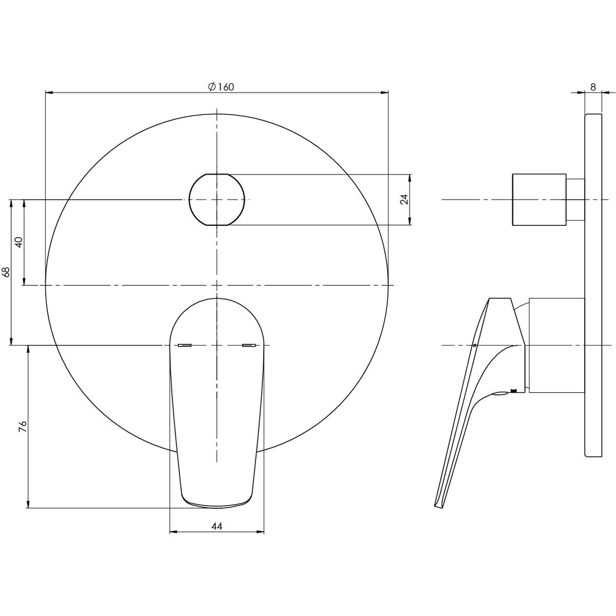 IVY MKII DIVERTER MIXER TRIM KIT CP