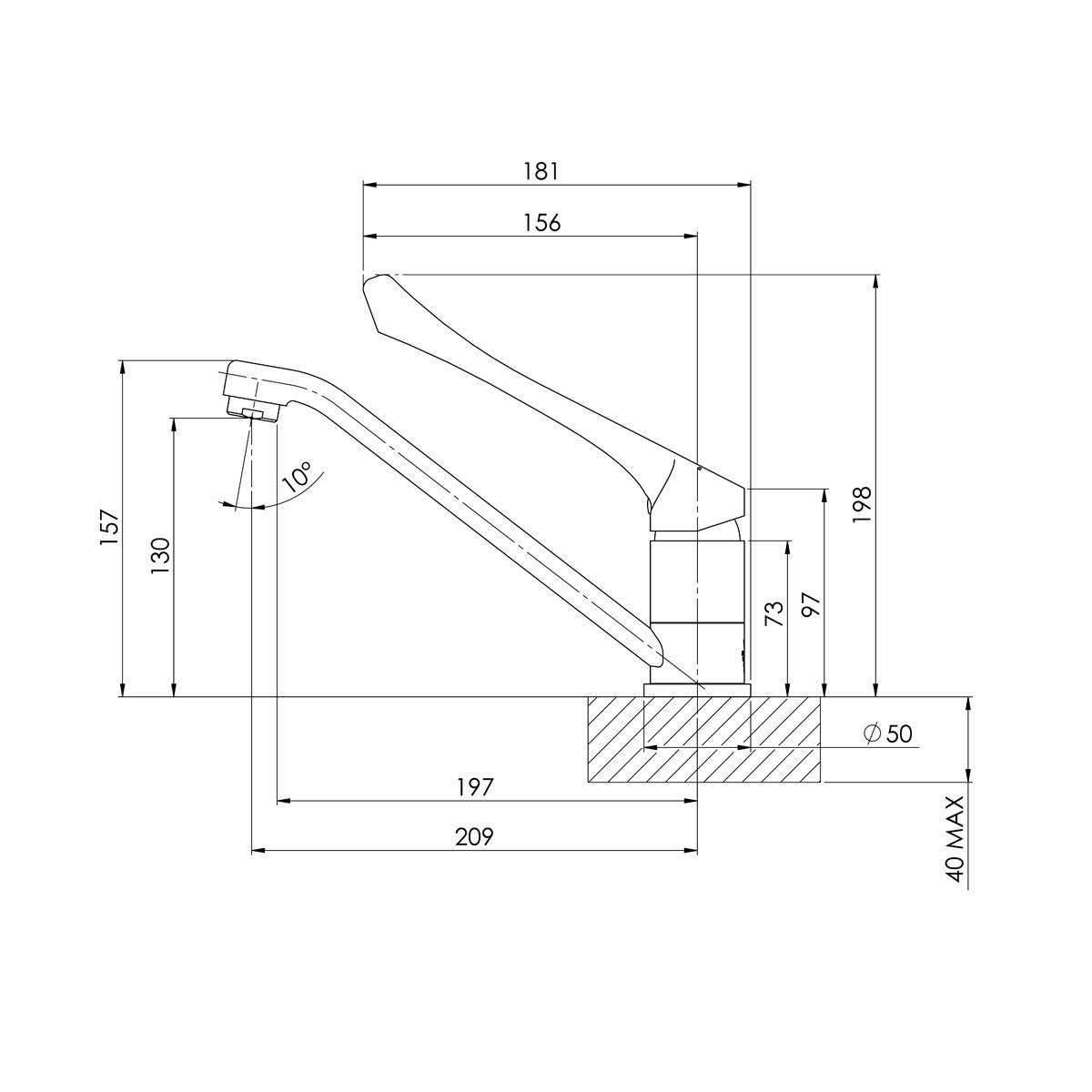 IVY MKII EXT HANDLE SWV SINK MIXER CP LF