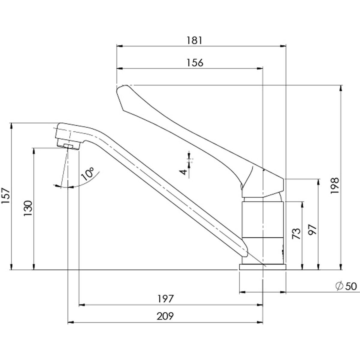 IVY MKII EXT HANDLE SWV SINK MIXER CP LF