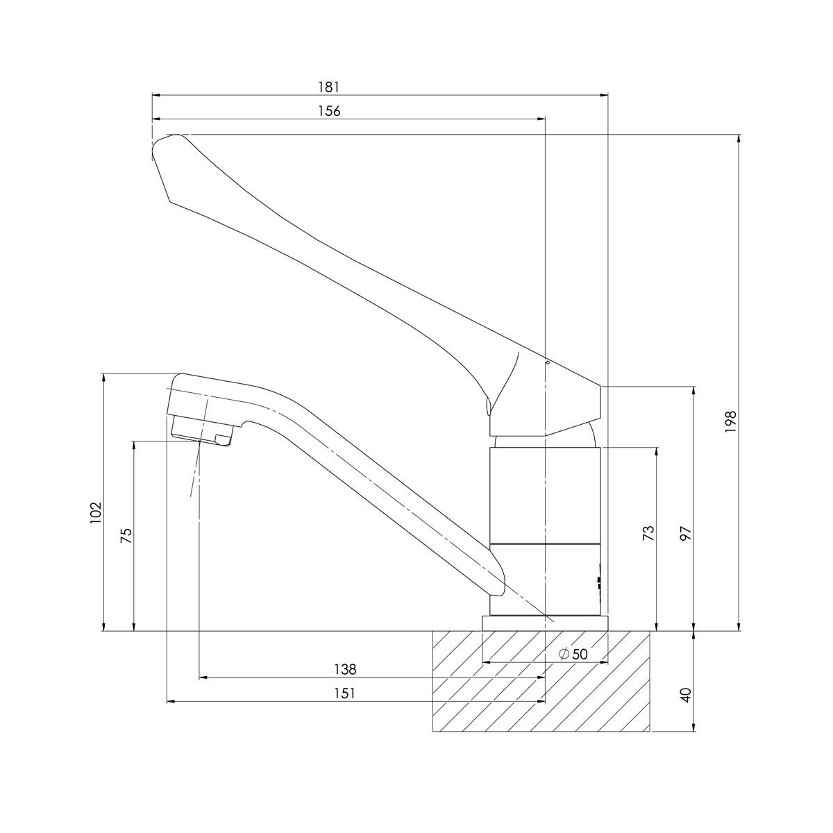 IVY MKII EXT HANDLE SWV BASIN MIXER LF