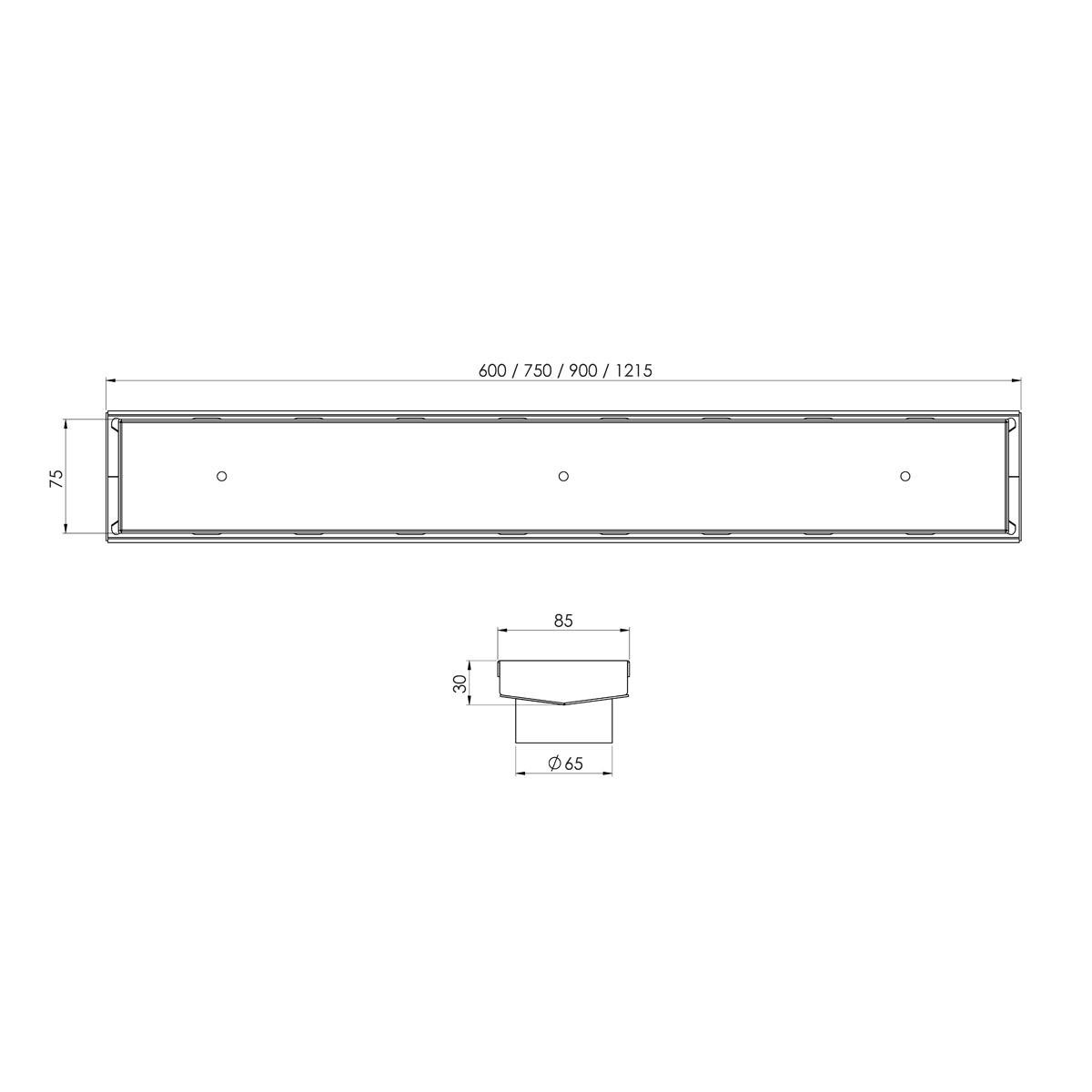 PHOENIX V CHANNEL DRAIN TI 75 X 1215MM O