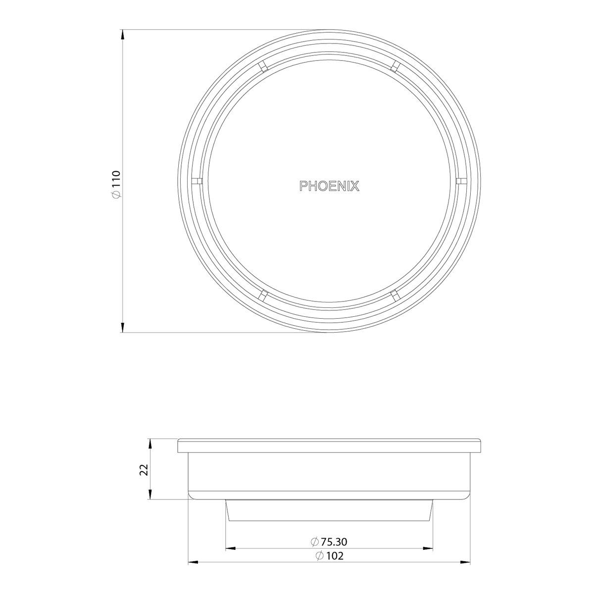 PHOENIX POINT DRAIN ROUND 100MM O/L MB