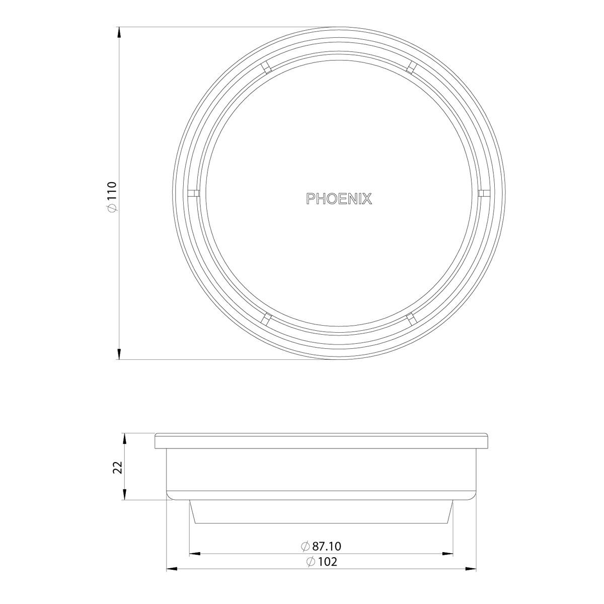 PHOENIX POINT DRAIN ROUND 100MM O/L MB