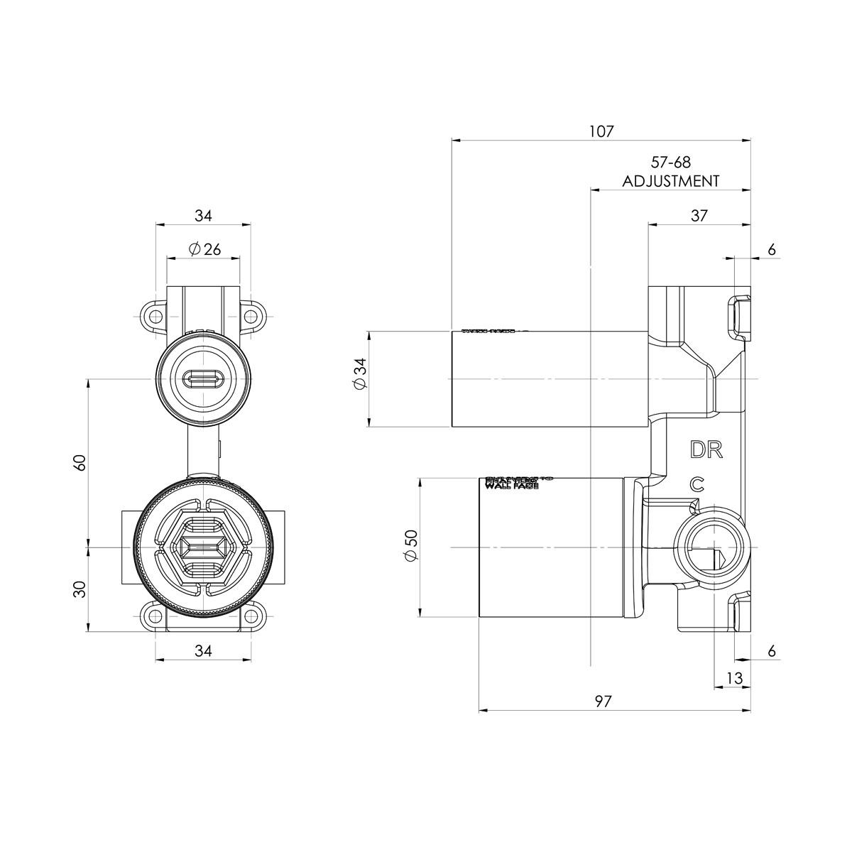 S-MIX SHOWER BATH DIV MIXER R-I KT