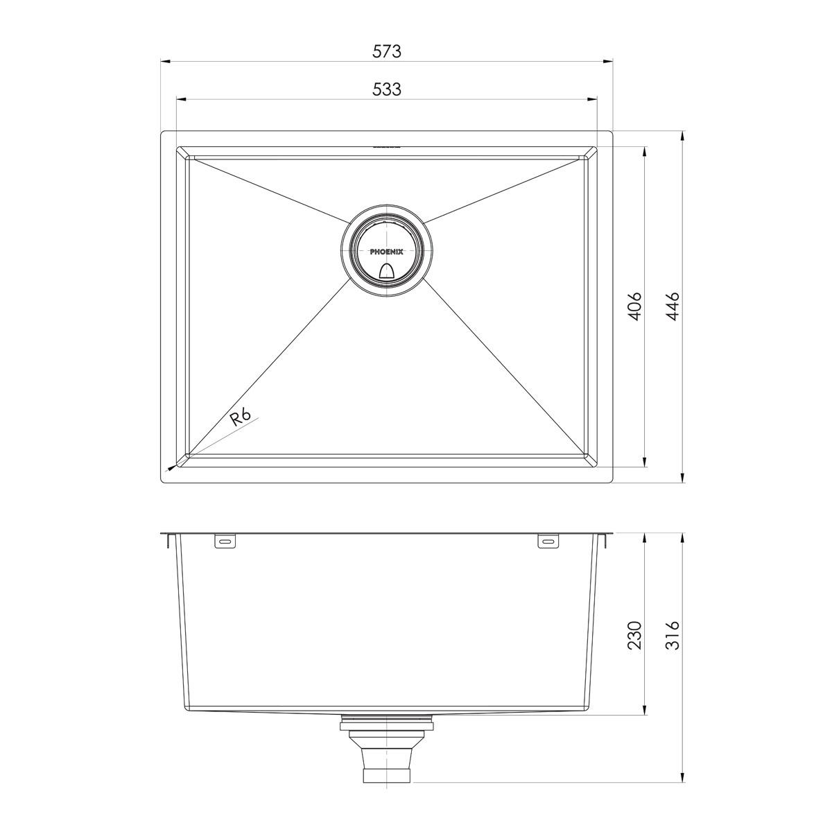 4000 SERIES LARGE SINGLE BOWL UNDER / OV