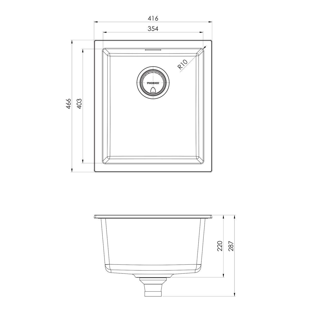 5000 SERIES SINGLE BOWL UNDER / OVER SIN