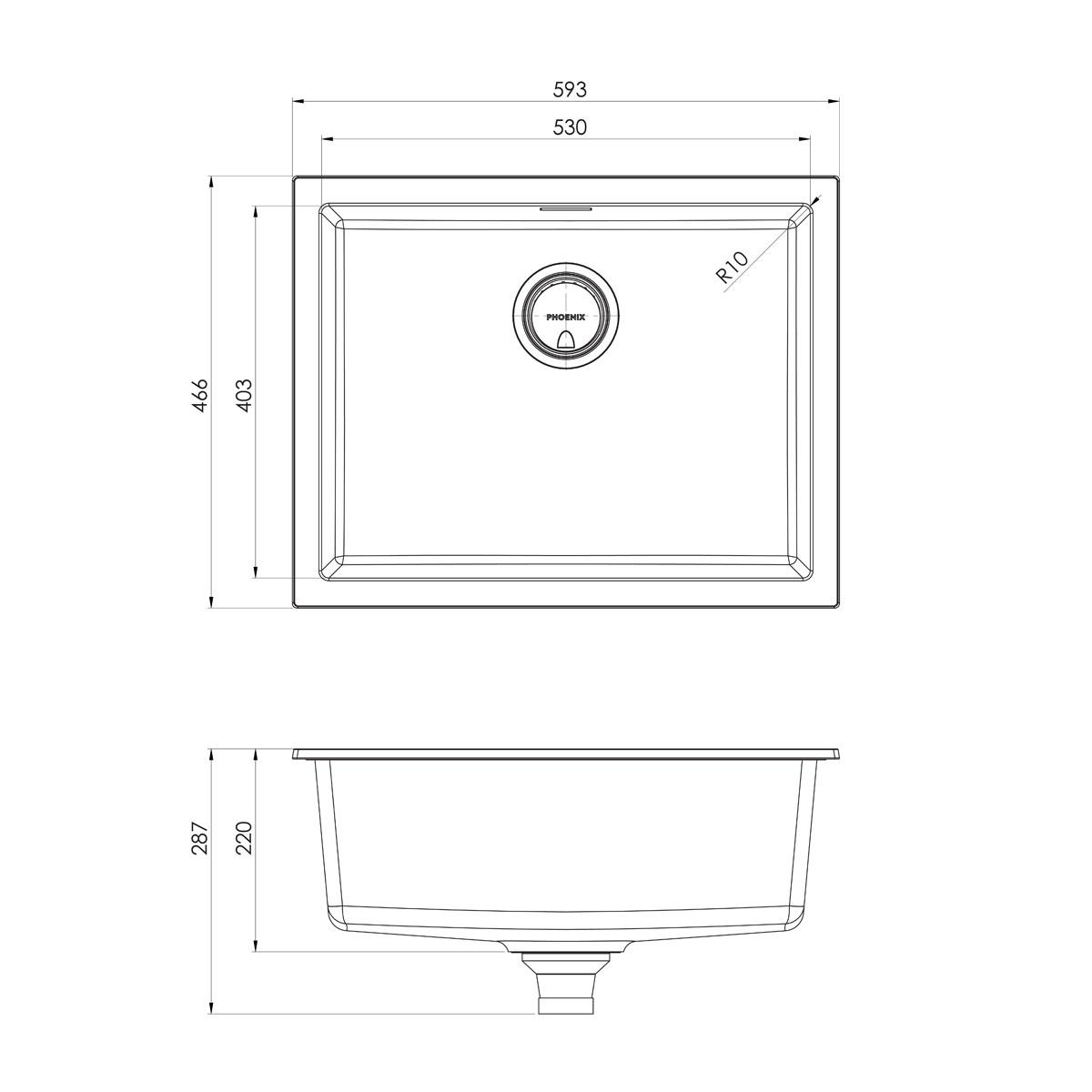 5000 SERIES LARGE SINGLE BOWL UNDER / OV