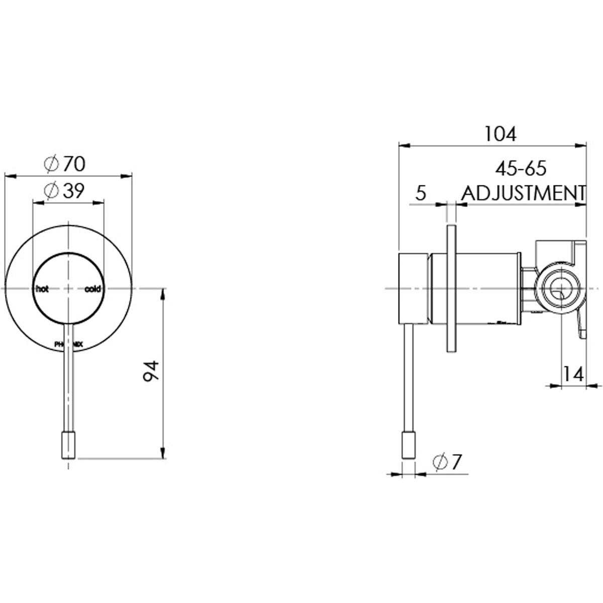 VIVID SLIMLINE SS 316 SHOWER / WALL MIXE