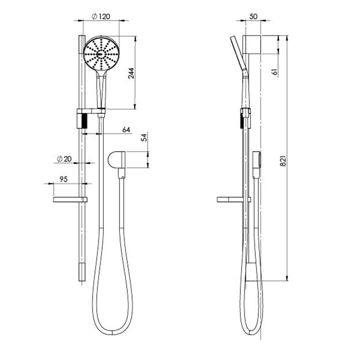 NX VIVE RAIL SHOWER CP / WH