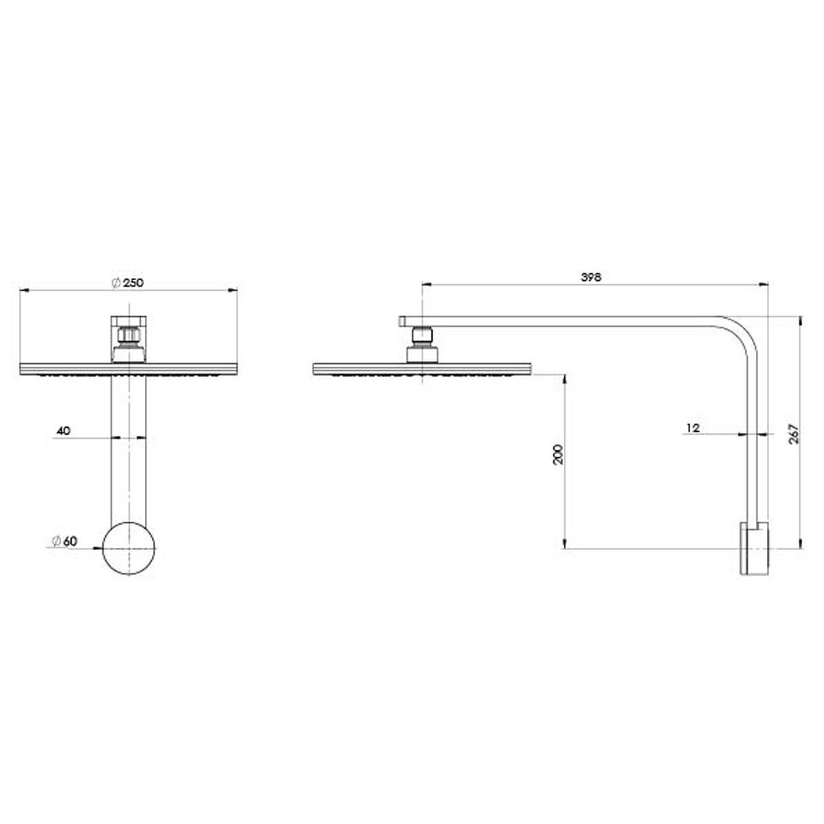 NX QUIL SHOWER ARM & ROSE CP