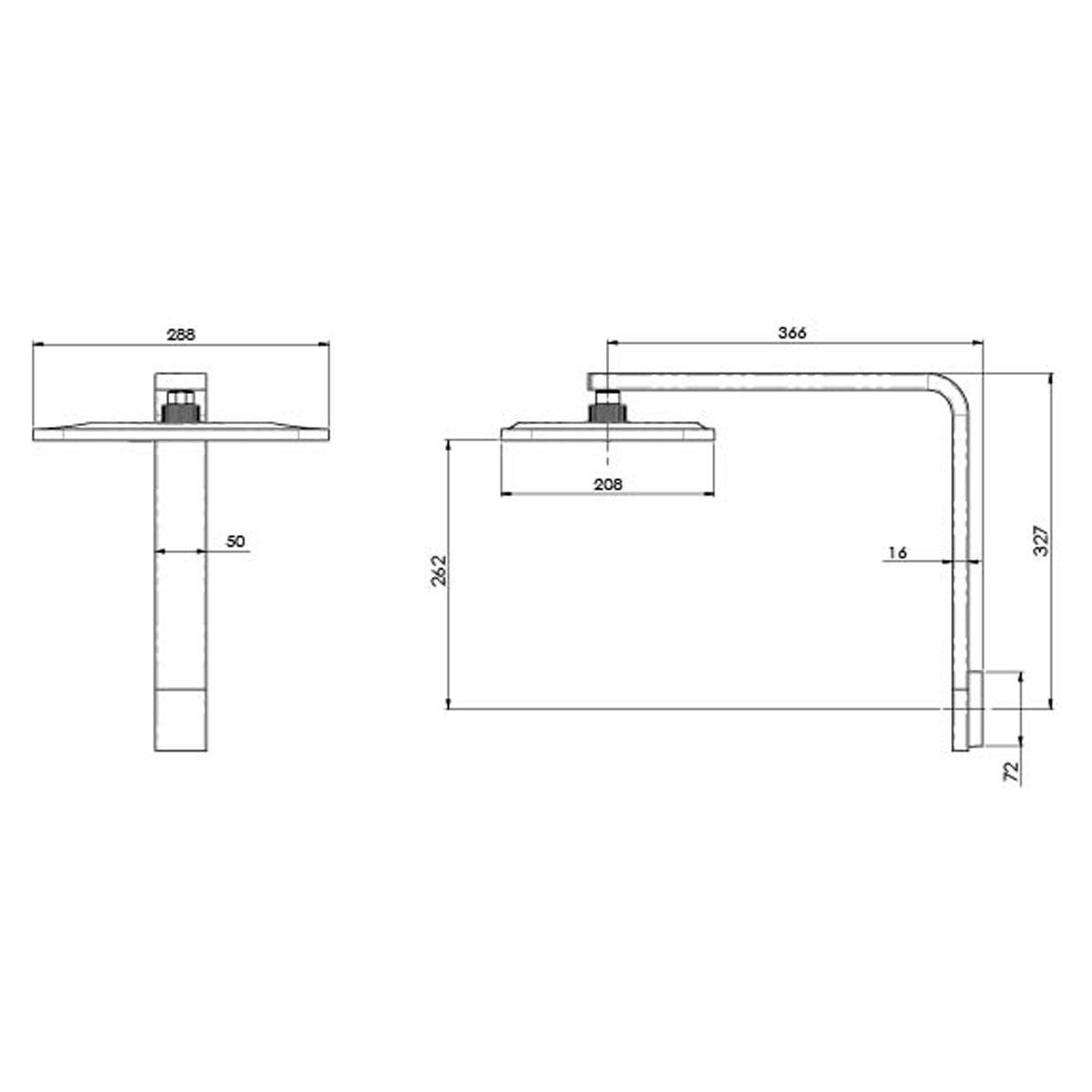 NX ORLI HIGH RISE SHOWER ARM & ROSE CP