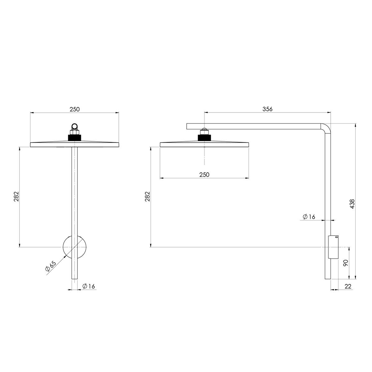 NX IKO HIGH RISE SHOWER ARM & ROSE MB