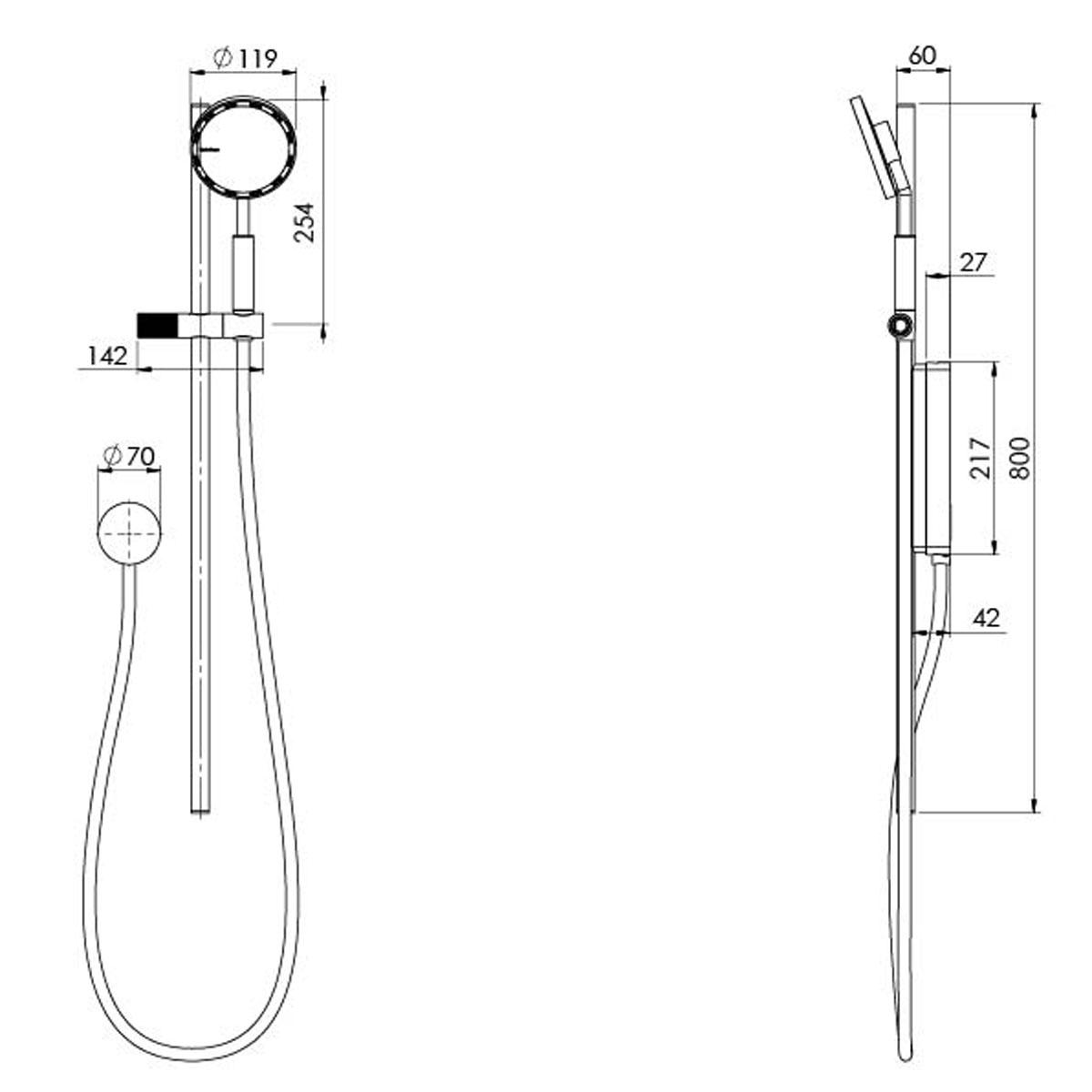 NX IKO RAIL SHOWER CP