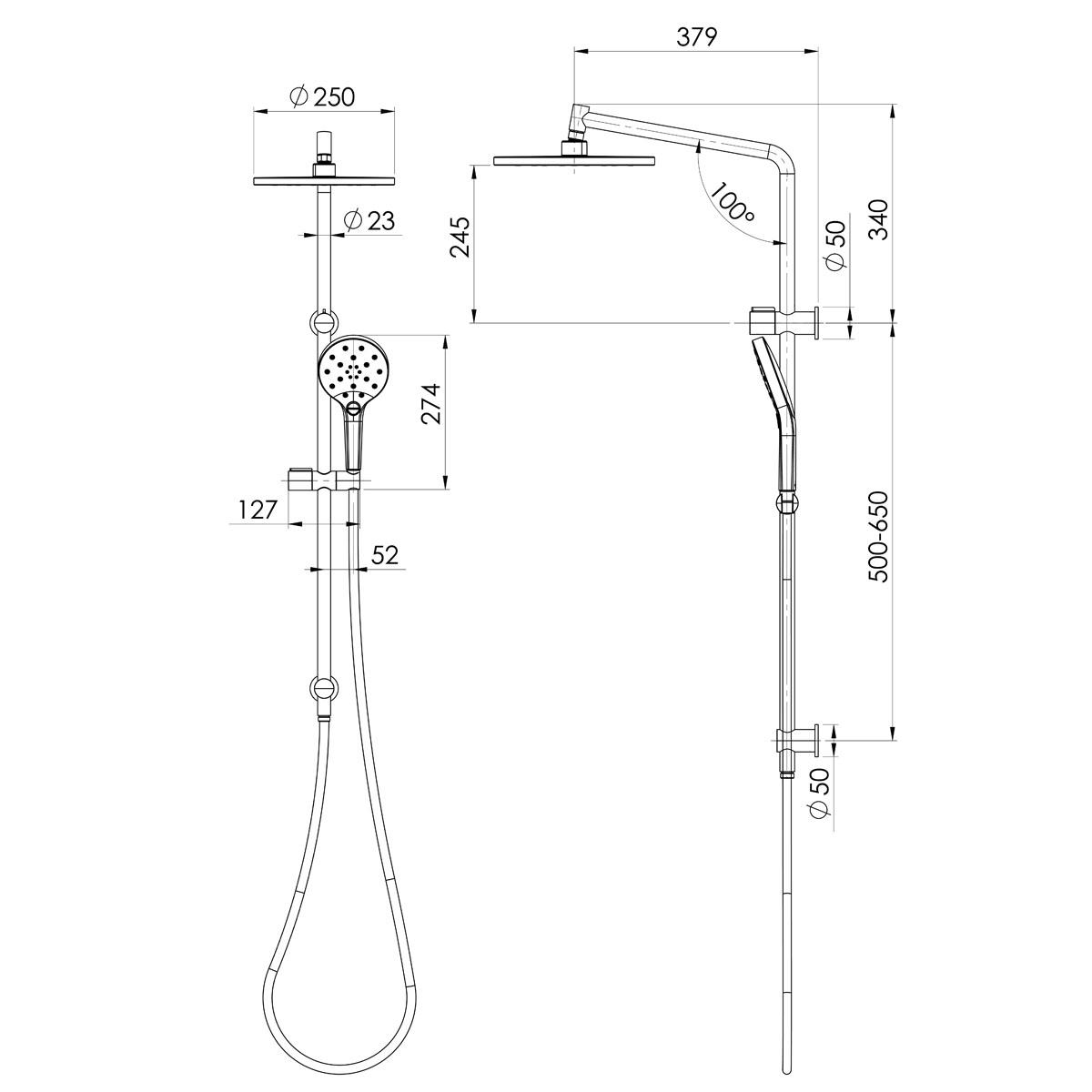 ORMOND TWIN SHOWER BG