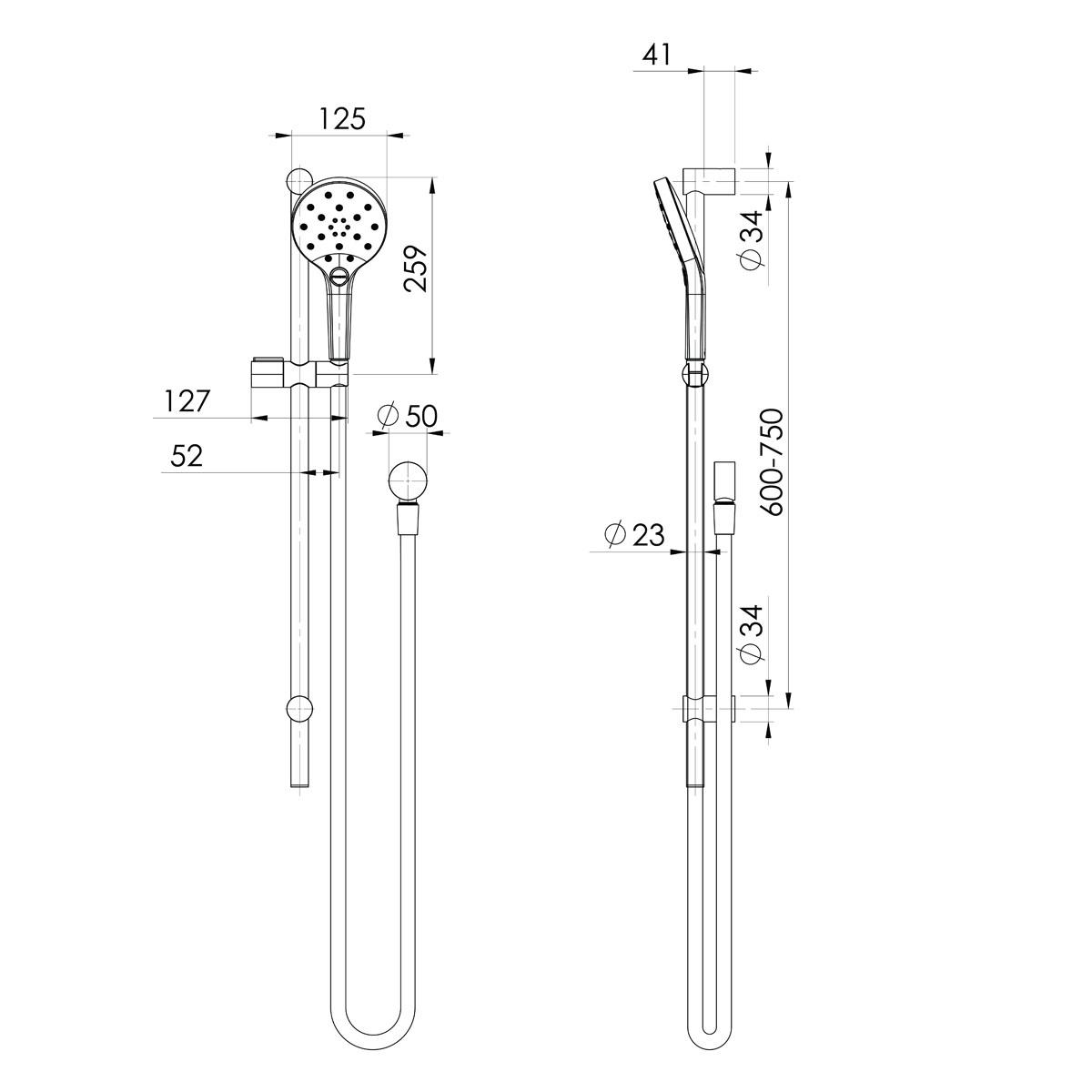 ORMOND RAIL SHOWER CP