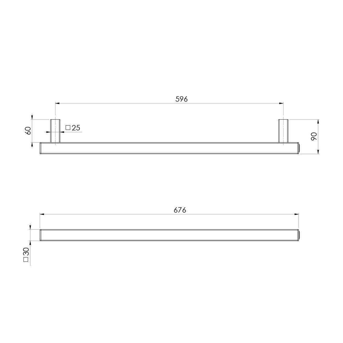 HEATED TOWEL RAIL SQUARE 600MM BN