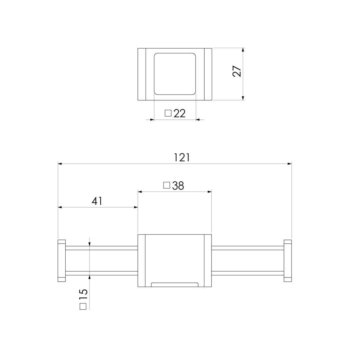 PHOENIX VERTICAL RAIL HOOK SQUARE BN