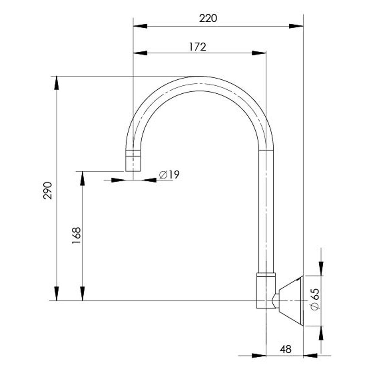 IVY WALL SINK OUTLET 170MM CP