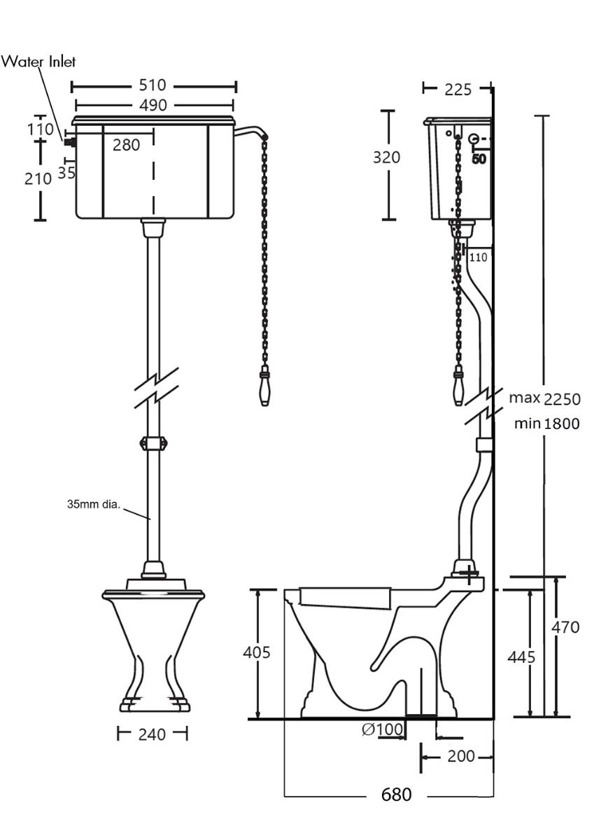 BIRMINGHAM TOILET HIGH LEVEL CISTERN