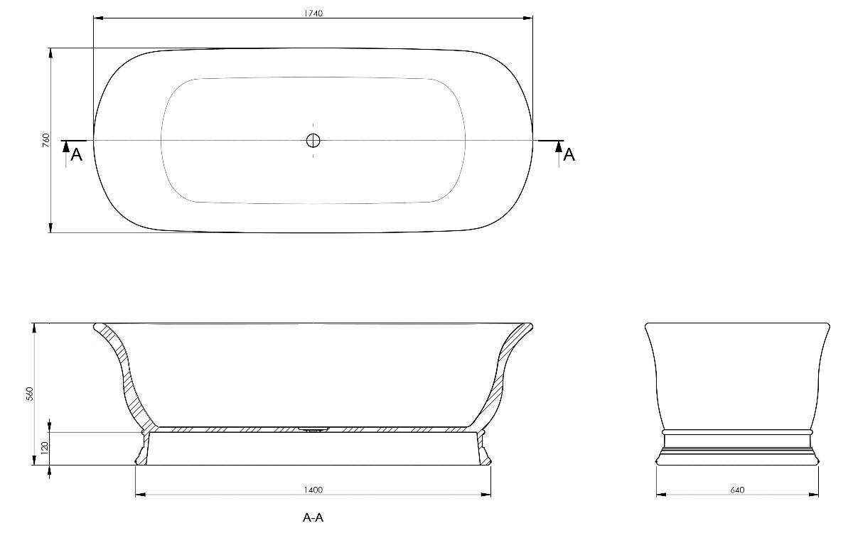 CAMBRIDGE 174 TITANCAST BATH GL WHT