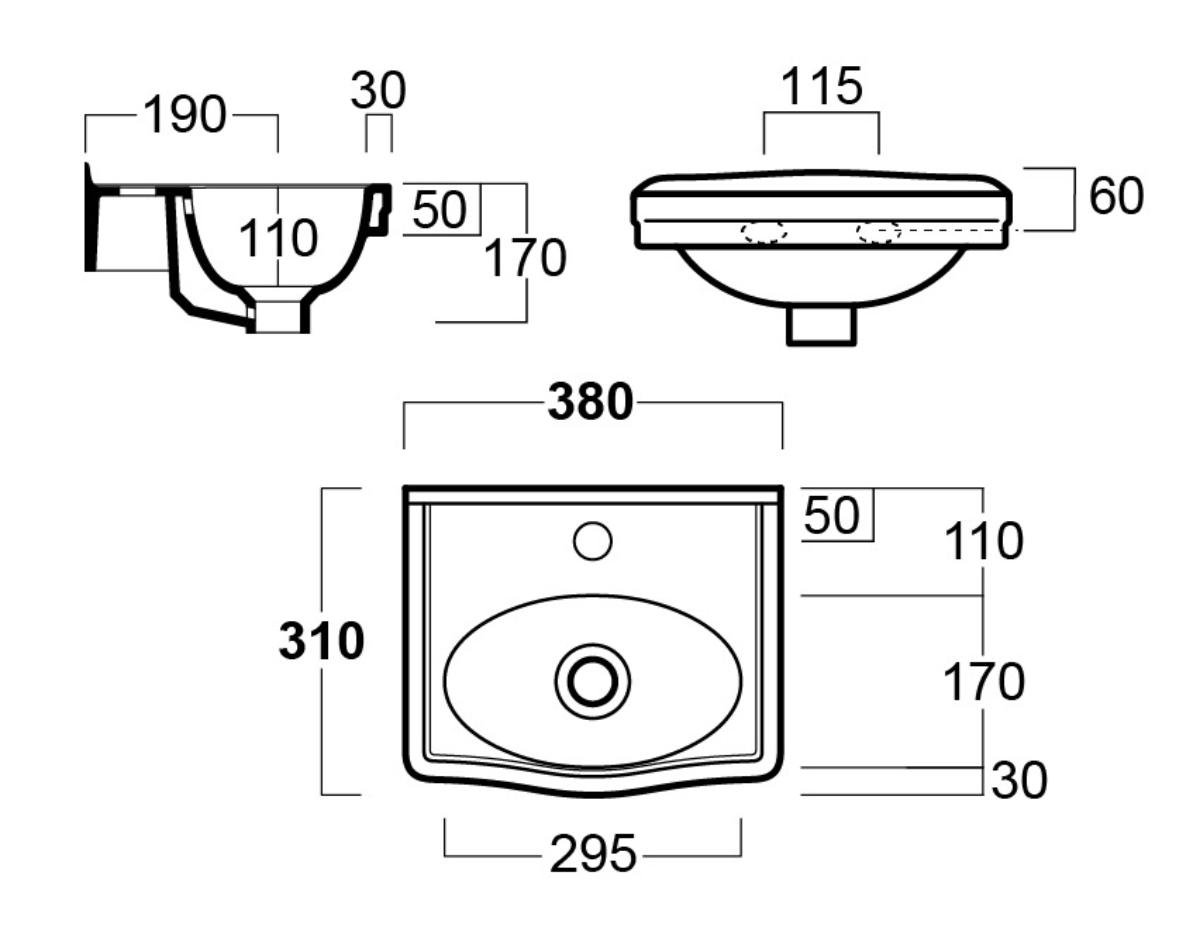 CLAREMONT 38X31 BASIN 1TH