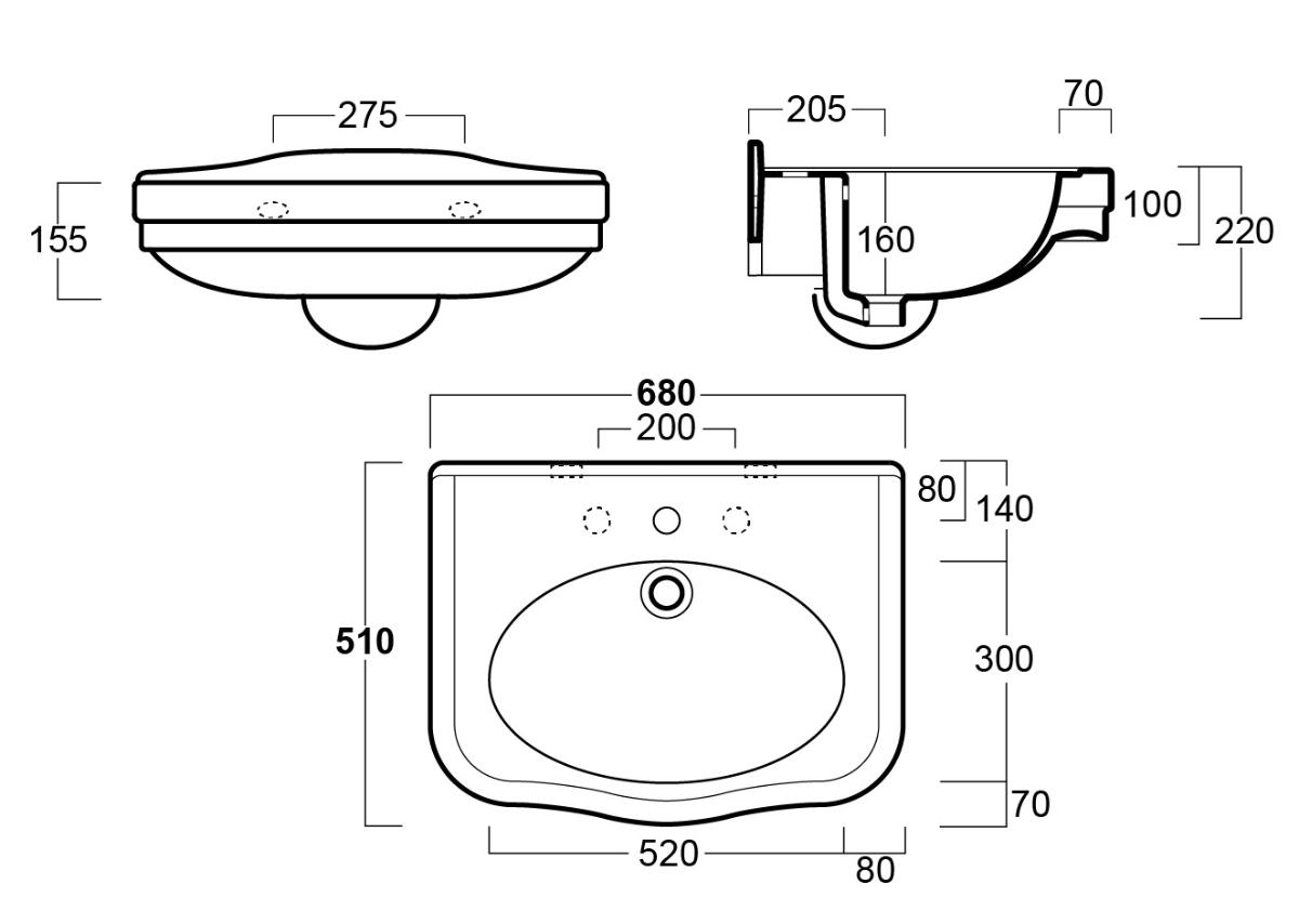 CLAREMONT 68X51 BASIN 1TH