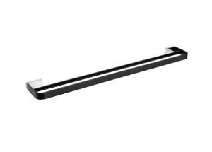 INIS DOUBLE TOWEL RAIL 800MM BLK/CP