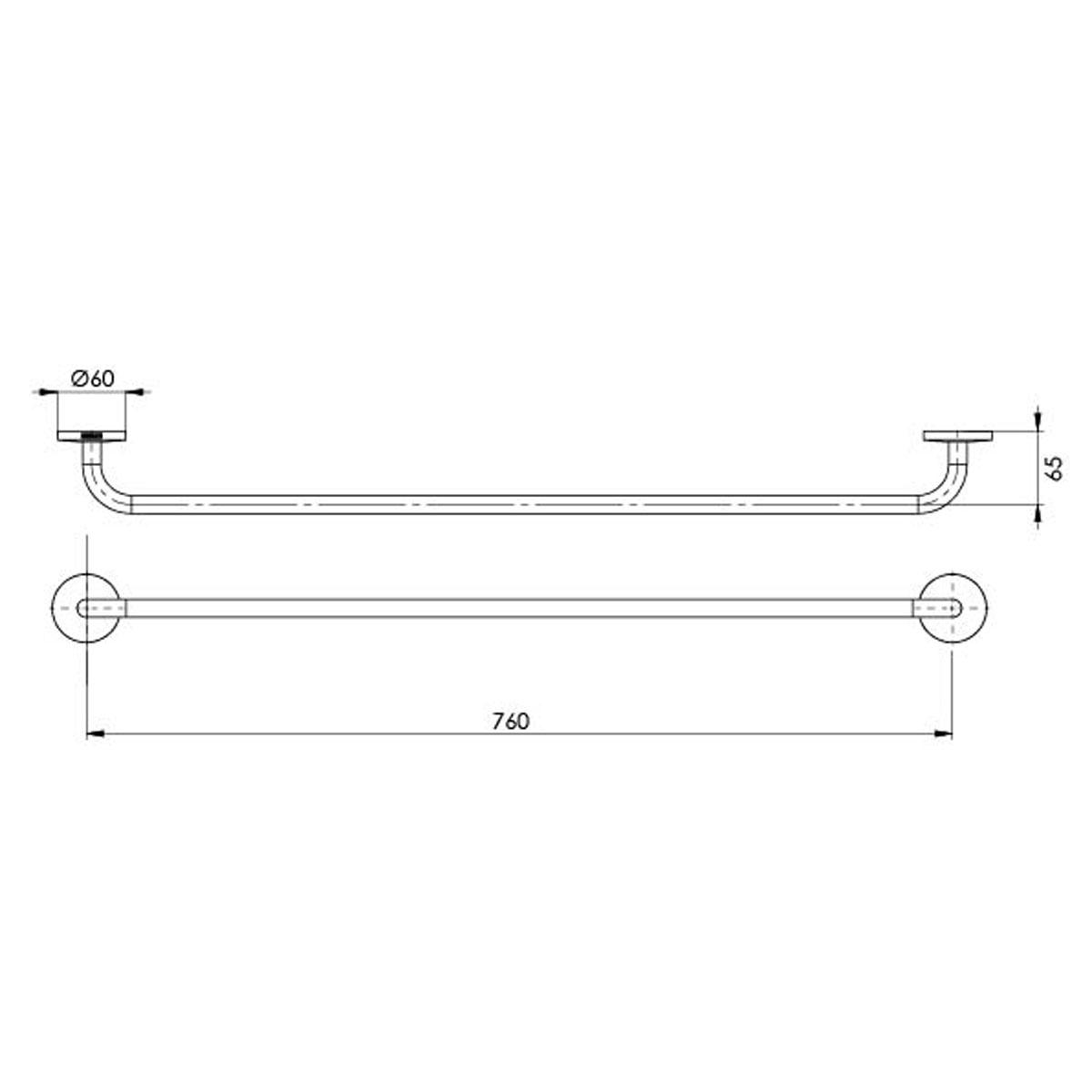 FESTIVAL SINGLE TOWEL RAIL 760MM CP